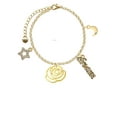 thumbnail image 2 of Delight Jewelry Goldtone Large Rose Outline Goldtone Dream Big Charm Bracelet, 7.5+2" Extender, 2 of 4