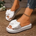 thumbnail image 4 of White Ladies Casual Leisure Footwear, Thick Sole Decor Open Toe Ventilated Slides, 4 of 7