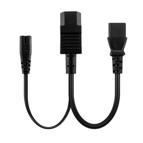 IEC320-C14 TO C13 + C7 Salida Adaptador de corriente Cable 1 a 2 3 clavijas PDU / UPS Server Sunnimix Cable de alimentación dividido en Y
