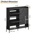 thumbnail image 2 of Shoe Cabinet Storage, Hidden Freestanding Shoe Rack with 4 Flip Drawers and Adjustable Shelf, Shoe Cabinet with Open Shelves for Entryway, Hallway, Foyer, 2 of 11