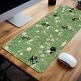 thumbnail image 3 of Green Mouse Pad Xl Cat Cute Plant Cool Mouse Keyboard Pad For Desk, Keyboard Mat Kawaii Black Cat Flower Mouse Pad Green Desk Mat Desk Decor With Stitched Edges Non-Slip Large Computer Mat 31.5x15.7in, 3 of 8