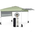 thumbnail image 1 of Costway 10x17 FT Pop Up Canopy Tent with Dual Adjustable Awnings, Silver-Coated Fabric Green, 1 of 10