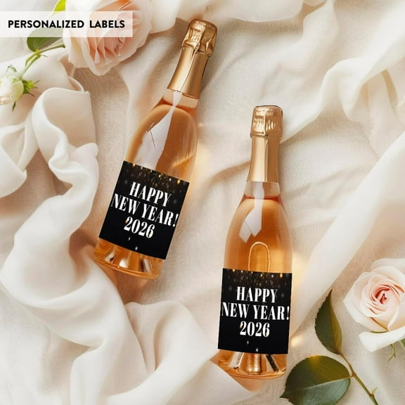 Koyal Wholesale 20Pcs New Years Eve Mini Champagne Bottles Stickers Disco Ball