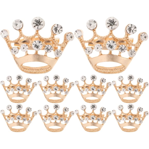 24pcs Small Crown Brooch Pins for Women, Fashion Rhinestone Gold Crown Brooch for Men