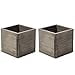 thumbnail image 3 of 4" Square Rustic Wood Planters with Plastic Liner - Set of 2, 3 of 4