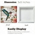 thumbnail image 3 of Hummingbird - Be Still and Know That I am God Rustic Religious Wood Box Sign, Spring Art Blocks, Farmhouse Wood Box Sign, Tabletop Shelf Home Decor 5"x5", 3 of 6