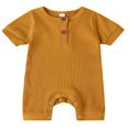 thumbnail image 1 of Combinaison une Pièce Unie pour Bébé Fille Garçon, Manches Courtes, Boutons, Vêtements en Coton, 1 of 6