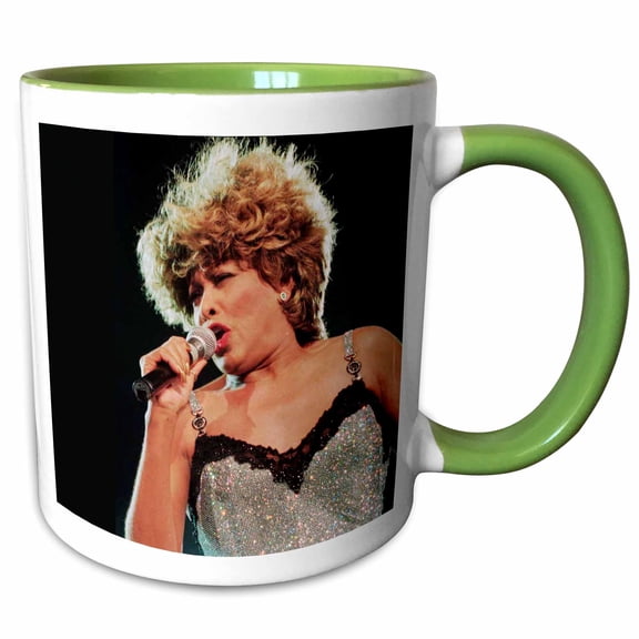 3drose, Tina Turner, 11oz Two-tone Green Mug