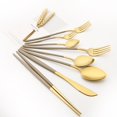 thumbnail image 2 of Oro marrón vajilla, juego de cubertería de acero inoxidable 304 de alta calidad cubiertos 1 Uds tenedores, cuchillo cuchara conjunto para juego de cubiertos de cocina Fivean unisex, 2 of 2