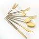 thumbnail image 2 of Oro marrón vajilla, juego de cubertería de acero inoxidable 304 de alta calidad cubiertos 1 Uds tenedores, cuchillo cuchara conjunto para juego de cubiertos de cocina Fivean unisex, 2 of 2