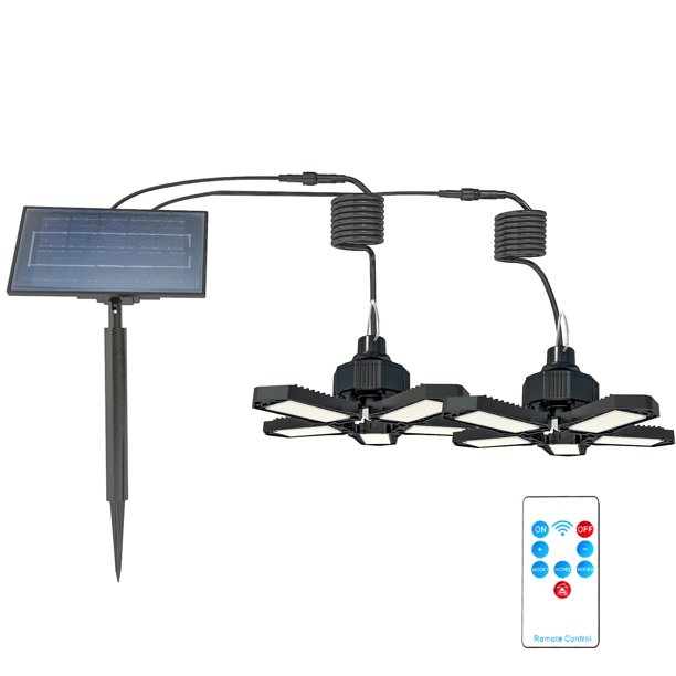 Luces colgantes solares Luz de garaje solar plegable para interiores/exteriores con control remoto