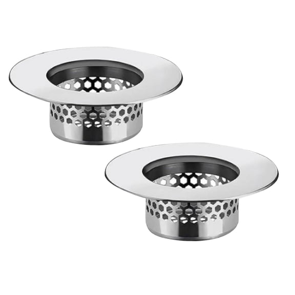 2PCS Bathroom Sink Filter - Clearance - Fits 1.25"-1.60" Hole | Stainless Steel Hair Catcher for Bathroom/Bathtub/Laundry/RV Sink (Unpolished Silver)