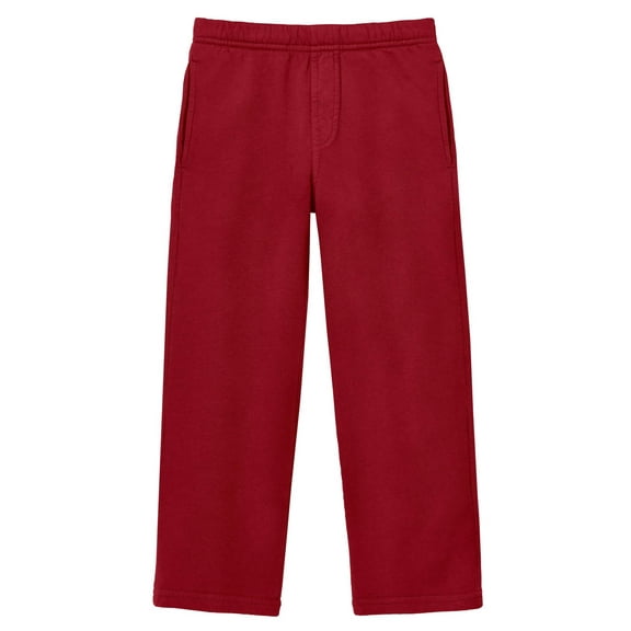 Boys Soft Cotton Fleece Straight Leg Pocket Pant | Red