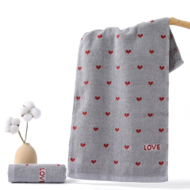 Couple Towel Pures Absorbent No Fading No Linting Towel Wash Face Bath Home Valentine's Day Gift 75x35cm