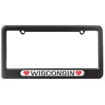 Wisconsin Love with Hearts License Plate Frame