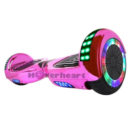 - 6.5'' Hoverboard Bluetooth Speaker LED STAR FLASHING WHEELS Scooter UL Listed Chrome Pink