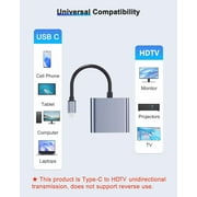 Duomigo USB C Dual HDTV Adapter, 2 Monitor Splitter, USB C Hub for Dual HDTV Docking Station for Laptops and Monitors