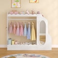 thumbnail image 6 of Curipeer Kids Dress up Storage with Mirror & Bookshelves, Wood Armoire Wardrobe Closet for Bedroom,White, 6 of 9