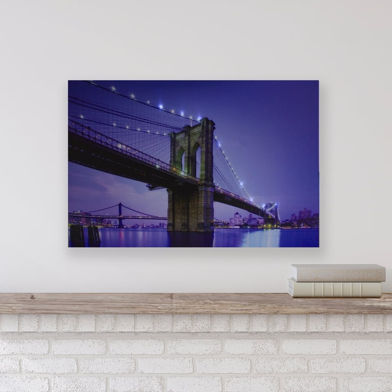 LED Lighted Famous New York City Brooklyn Bridge Canvas Wall Art LED Lighted Famous New York City Brooklyn Bridge Canvas Wall Art