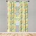 thumbnail image 3 of Ambesonne Dragonfly Curtains, Water Lilies, Pair of 28"x84", Pale Yellow Blue, 3 of 5
