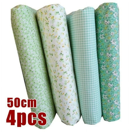 Gerich 4 Pcs Square Craft Sewing Cotton Cloth Patchwork Soft Floral Fabric 50cm Cotton Fabric Cloth Quilting Material