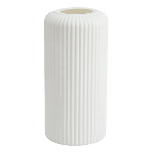 Bwiyojiz Vase à Fleurs en Plastique de Décoration Intérieure de Style Moderne pour Étagère, Manteau de Cheminée, Table, Foyer, Café, Décoration de Salon, Cadeaux pour Elle, Blanc