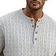 thumbnail image 3 of vdgthytj Short Sleeve Tops for Men Henley Neck Button Knit Sweater Shirts Loose Fitting Summer Business Casual Shirts, 3 of 4