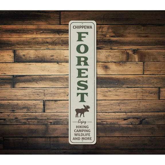 Forest Vertical Novelty Decor, Metal Wall Sign - 4x18 Inches