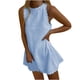 thumbnail image 2 of ICHUANYI Clearance Women's Dress Summer Dresses For Women Beach Solid Color Tshirt Dress Sleeveless Casual Loose Tank Dress(Light Blue, XL) ICHUANYI WER2023081113929, 2 of 6