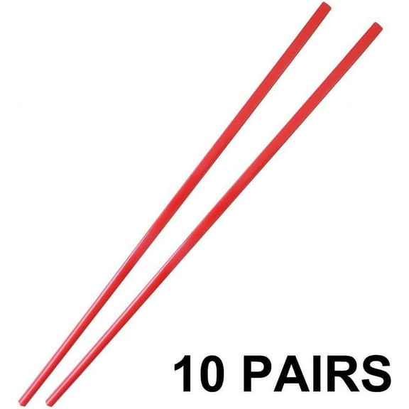 10 Pairs of Red Melamine Chopsticks