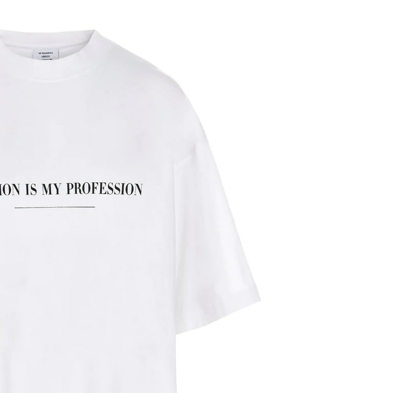 Vetements Women's Cotton 'Fashion is my Profession' T-Shirt White