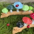 thumbnail image 4 of Tizuqe Mushrooms on Tree Stump Resins Figurine Ornament for Indoor and Outdoor Charm, 4 of 12
