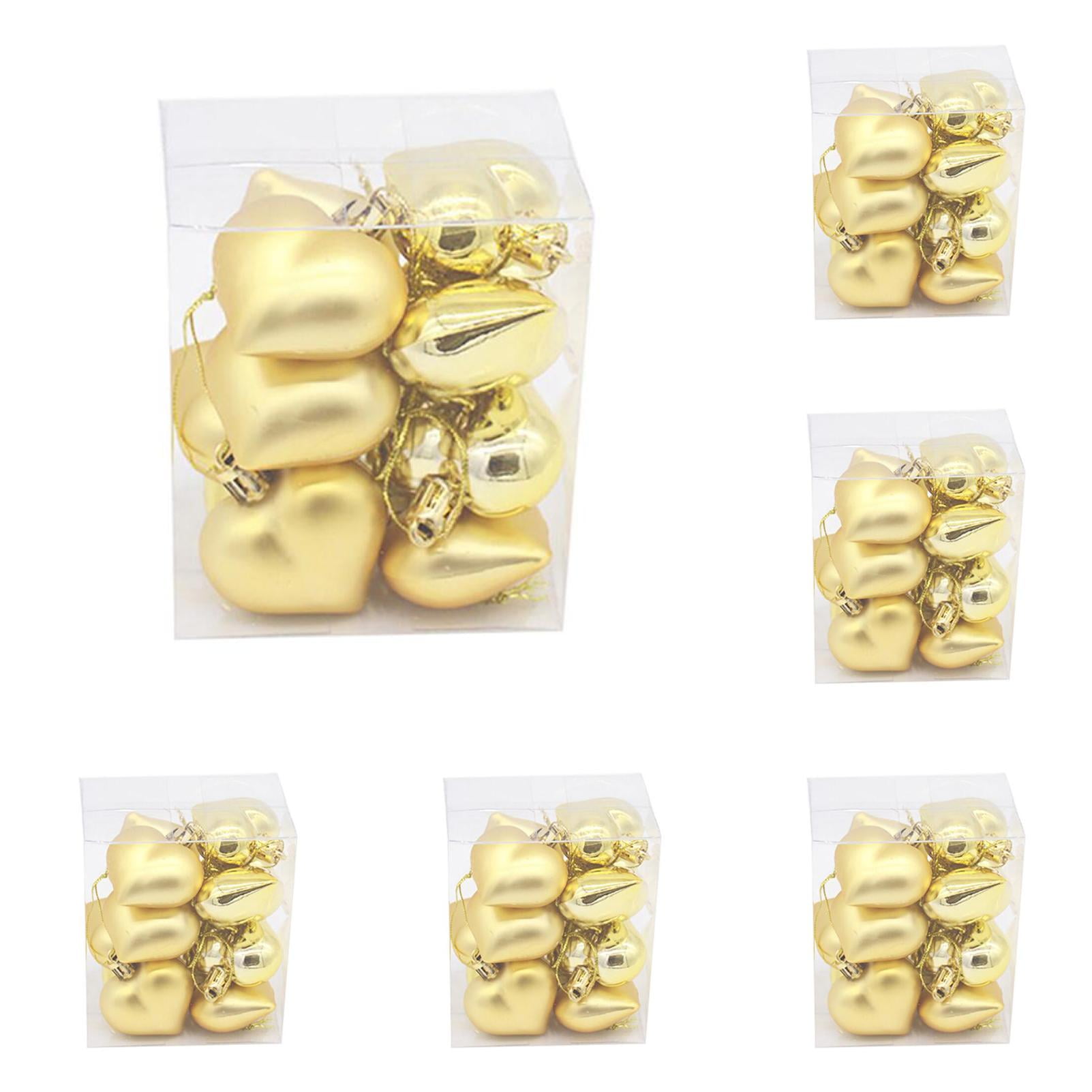 5 Pack Valentines Heart Shaped Ornaments Valentines Heart Decorations Romantic Christmas Valentines Tree Hanging Decorations for Valentine Wedding Anniversary Yellow