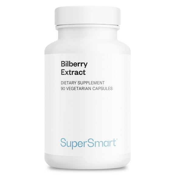 SuperSmart - Bilberry Extract 200 mg per Day - Eye Vitamins Supplement - 25% Anthocyanins | Non-GMO & Gluten Free - 90 Vegetarian Capsules