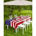 thumbnail image 4 of 4th of July Outdoor Tablecloth with Umbrella Hole and Zipper American Flag Tablecloths 60x102 Waterproof Table Cloths Red Blue White Star Stripes Patio Table Cloth Cover for Independence Day Party, 4 of 6