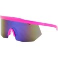 thumbnail image 1 of GFDYREE Lunettes de Soleil Rétro Sans Monture Style Semi-Miroir Arc-en-Ciel Super Bouclier Surdimensionnées, 1 of 5