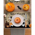 thumbnail image 3 of Halloween Placemats Set of 6 Gnomes Pumpkin Place Mats Fall Placemat Black Cat Bat Castle Khaki Table Mats for Dining Kitchen Table Holiday Dinner Party Home Decorations 13x19 Inch, 3 of 8