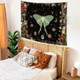 thumbnail image 3 of Dashan Teal Luna Moth Tapestry Wall Hanging,Moon Phase Stars Floral Tapestries for Bedroom Living Room Dorm Decor,60"Wx50"L, 3 of 6
