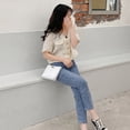 thumbnail image 3 of Bolso bandolera de un solo hombro con textura elegante Blanco, 3 of 5