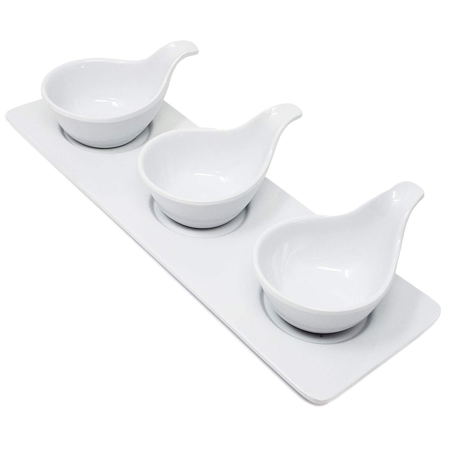 White China Porcelain Condiment & Sauce Pots Ramekins Holders with Stand (set of 3) Walmart