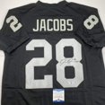 thumbnail image 2 of Autographed/Signed Josh Jacobs Las Vegas Oakland Black Football Jersey Beckett BAS COA, 2 of 4