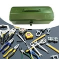 thumbnail image 1 of Caja de Herramientas de Reparación de Automóviles de Metal de 15 Pulgadas con Bloqueo, Organizador Versátil con Asa de Transporte, Bolsa de Transporte Verde, 1 of 8