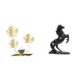 thumbnail image 1 of Estatua de caballo, escultura de animal de resina, estatuilla, estatua de metal, flores, hojas, estatuas, escultura, decoración con material adecuado, 1 of 8