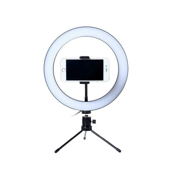 Aro de luz led Gadgets and Fun  diametro de 20 cm con tripie flexible y soporte para smartphone