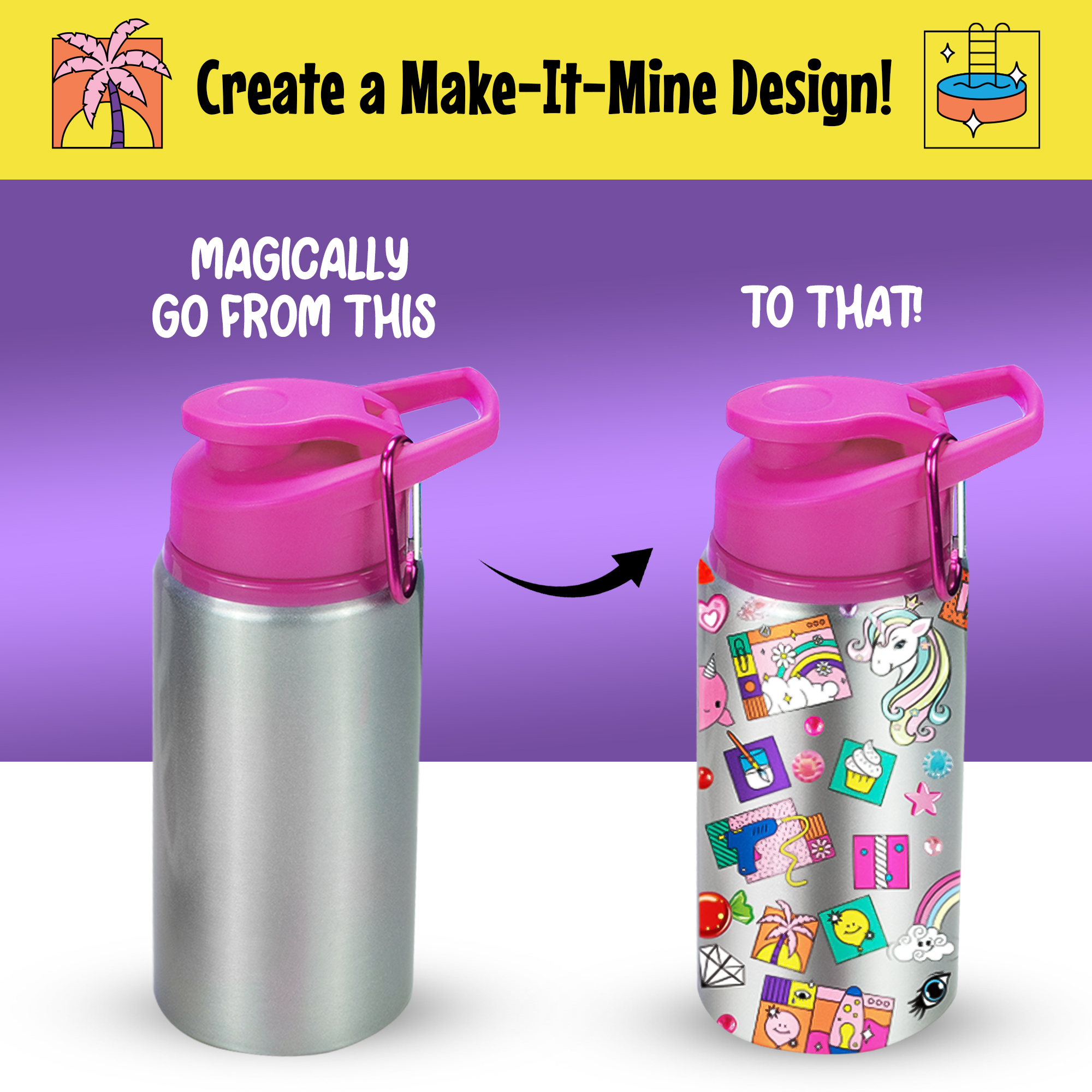 5-Minute Crafts - Kids Girl Bottle with Stickers Kit As Seen on Social  Media 