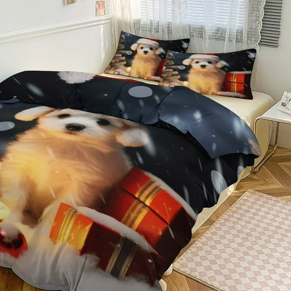 Merry Christmas Snowman Christmas Tree Bedding Set Couple Bedclothes Pillowcase Customized Home Textiles Bed Set for Bedroom Decoration
