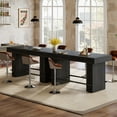 thumbnail image 4 of Tribesigns 63-inch Bar Table, Industrial Counter Height Pub Table with Metal Footrest, Rectangle Home Bar Unit for Living Room, Kitchen, Black, 4 of 10