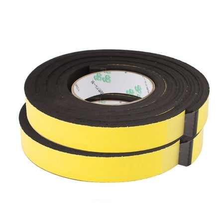 2Pcs 2.5x 1cm Single Sided Self Adhesive Shockproof Sponge Foam Tape 2M Length