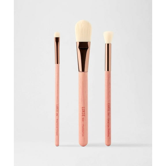 LUXIE 3 Piece Gaea Brush Set (eye blending, precision crease, foundation)