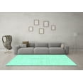 thumbnail image 3 of Ahgly Company Machine Washable Indoor Rectangle Solid Turquoise Blue Modern Area Rugs, 5' x 7', 3 of 4